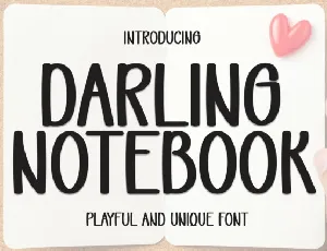 Darling Notebook Display font