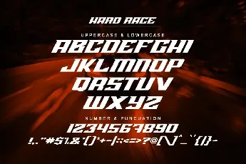 Hard Race font