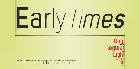 Early Times font