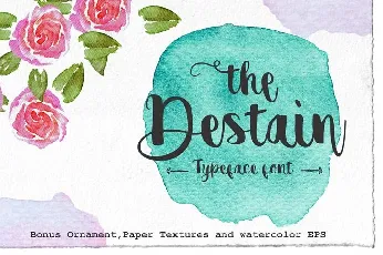 Destain Script Free font