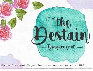 Destain Script Free font