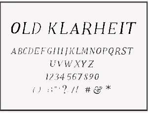 Old Klarheit font