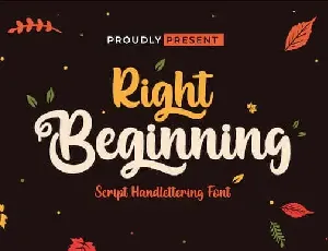 Right Beginning Script font