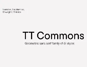 TT Commons Pro Family font