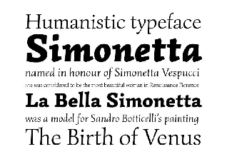 Simonetta Family font