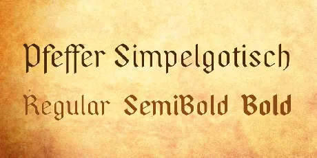 Pfeffer Simpelgotisch font