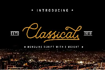 Classical Monoline Script font