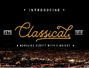 Classical Monoline Script font