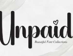 Unpaid Script font