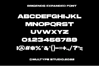 Brigends Expanded font