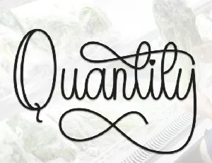 Quantity Calligraphy font