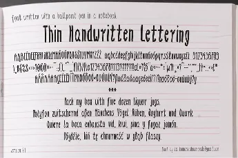 Thin Handwritten Lettering font