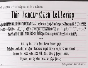 Thin Handwritten Lettering font