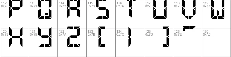 Advanced Pixel LCD-7 font