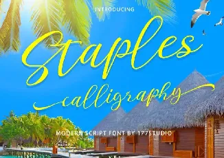 Staples Calligraphy font