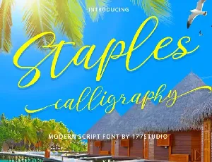 Staples Calligraphy font