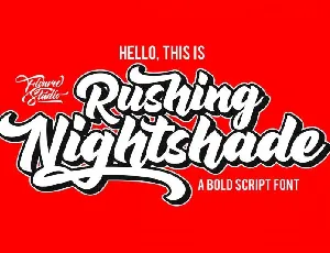 Rushing Nightshade Script font