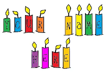 Happy Birthday Letter Candles font