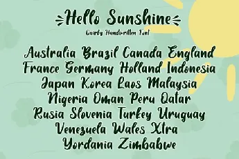 Hello Sunshine font