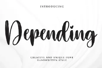 Depending Script font