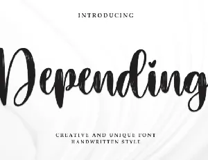 Depending Script font