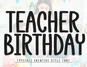 Teacher Birthday Display font