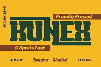 KUNEX trial font