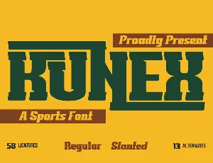 KUNEX trial font
