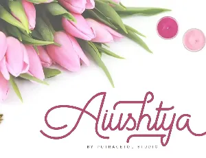 Aiushtya Script font