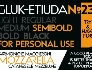 Gluk Etiuda No23 font