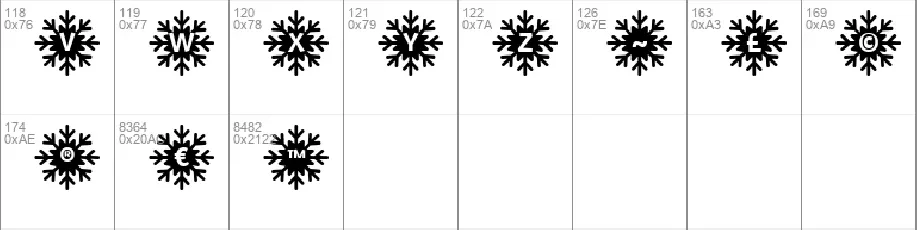 MF Snowflakes font