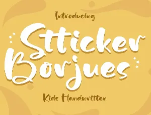 Stticker Borjues font