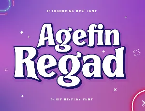 Agefin Regad trial font