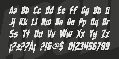 SF Obliquities font