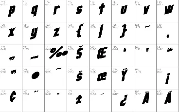 SF Obliquities font