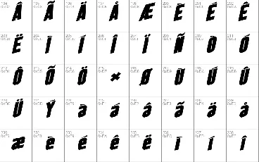 SF Obliquities font