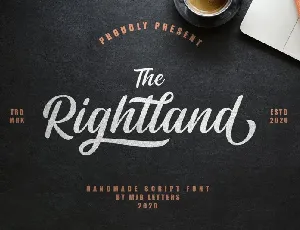 Rightland Bold Script font