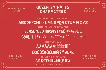 Queen Emirates font