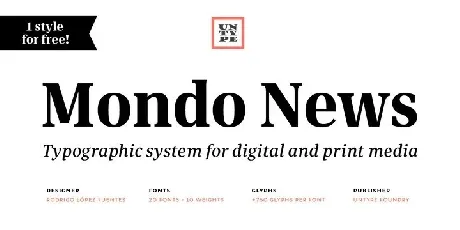 Mondo News Serif font