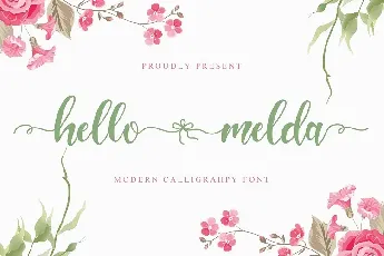 Hello Melda Modern Calligraphy font