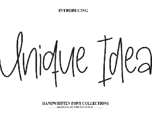 Unique Idea Handwritten font