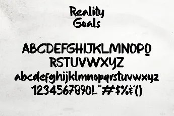 Reality Goals font