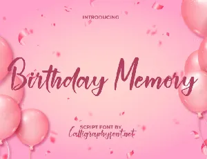 Birthday Memory font