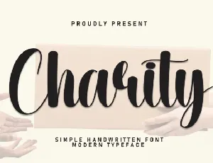 Charity Script font