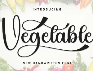 Vegetable Calligraphy font