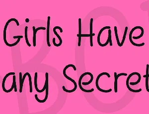 Girls Have Many Secrets font