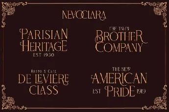 Nevoclara Modern Vintage font