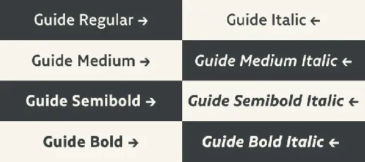 Guide Family font