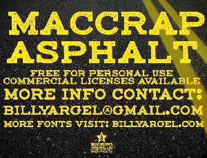 maccrap asphalt personal use font