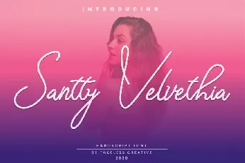 Santty Velvethia Handwritten font